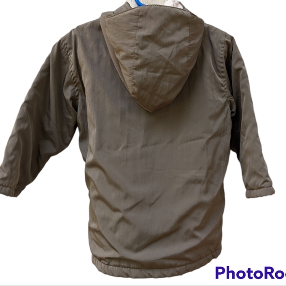 Flora and Henri Lightweight Hooded Quarter Zip Taupe Jacket Pullover 3 Youth - Picture 2 of 11